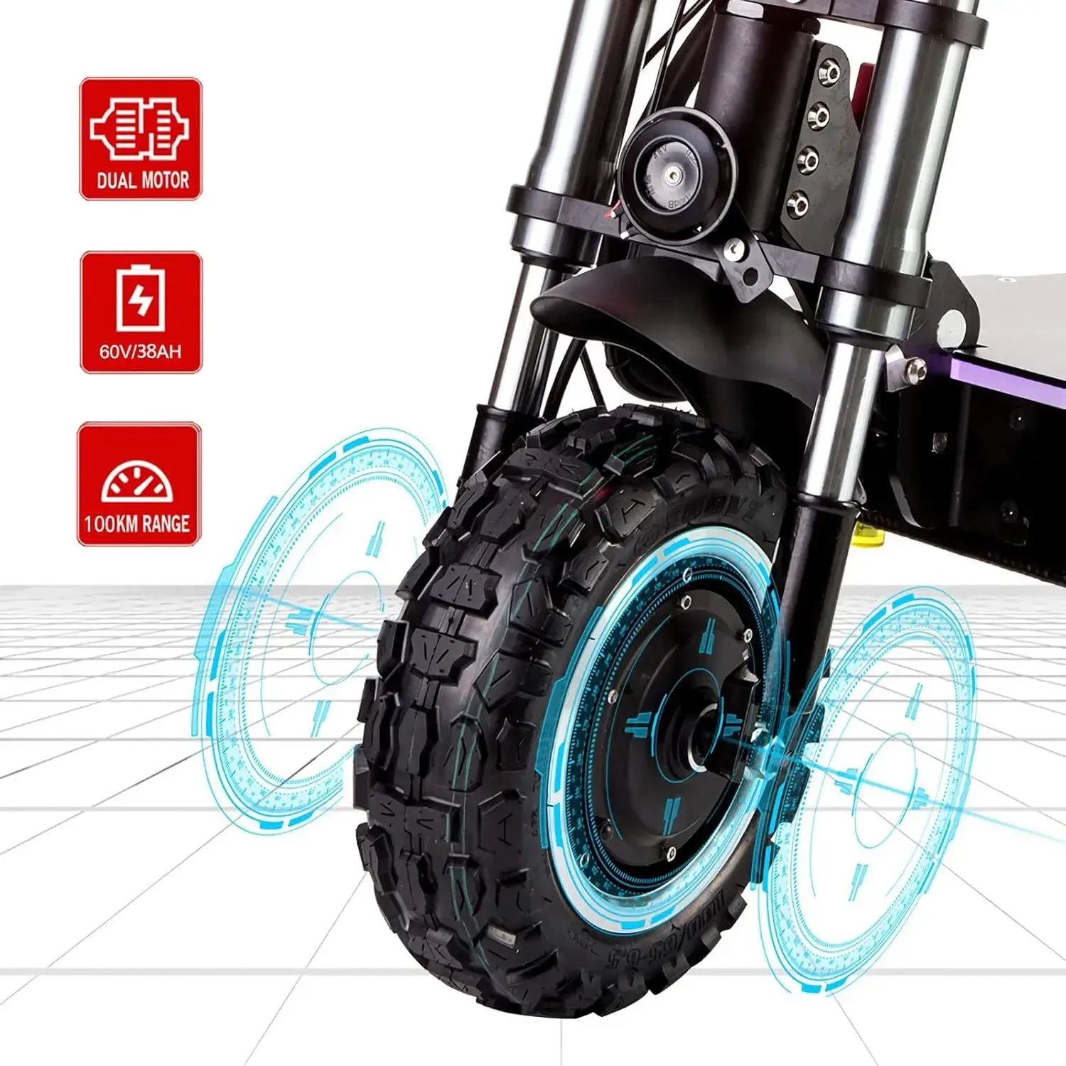 Trottinette électrique adulte puissante avec double moteur et 100 km autonomie. – Image 7