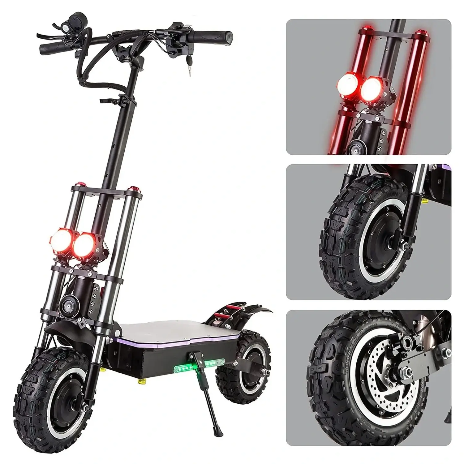 Trottinette électrique adulte puissante avec double moteur et 100 km autonomie. – Image 6