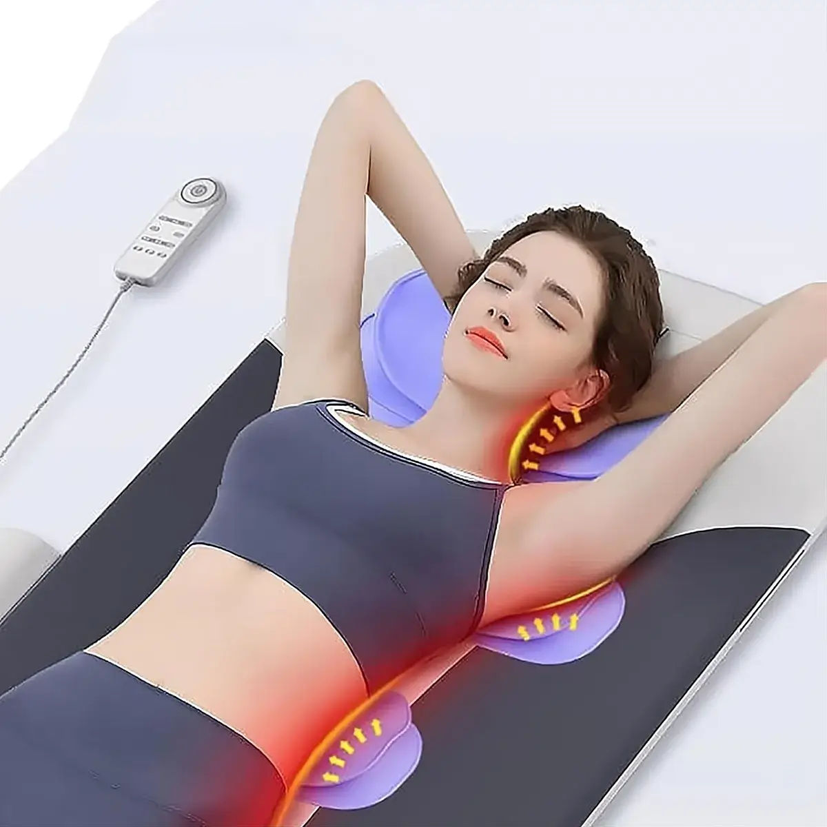 Matelas de massage électrique complet avec compression, vibration et chauffage pour relaxation optimale – Image 2