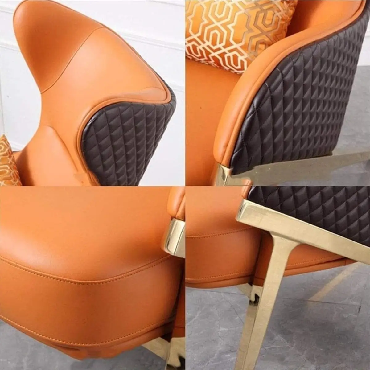 Fauteuil à dossier haut design moderne en cuir – Confort et élégance assurés – Image 4