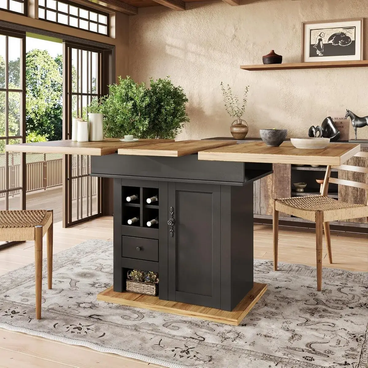 Table à manger extensible – Plateau spacieux et design moderne – Confort 4 à 6 personnes – Image 6