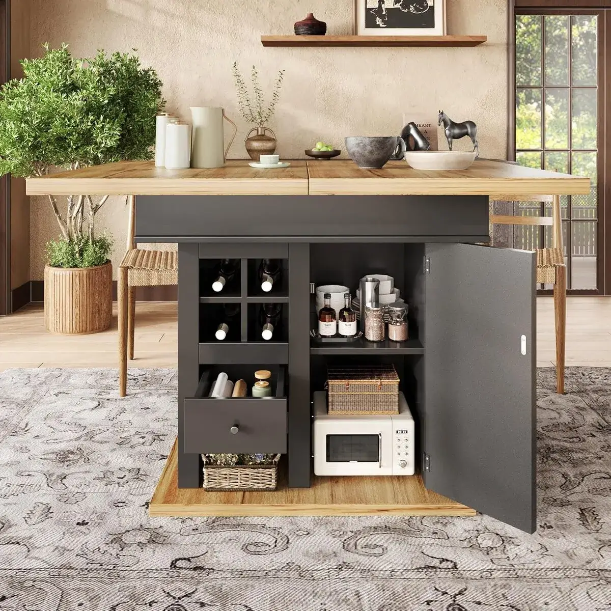 Table à manger extensible – Plateau spacieux et design moderne – Confort 4 à 6 personnes – Image 2