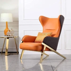 Fauteuil à dossier haut design moderne en cuir – Confort et élégance assurés