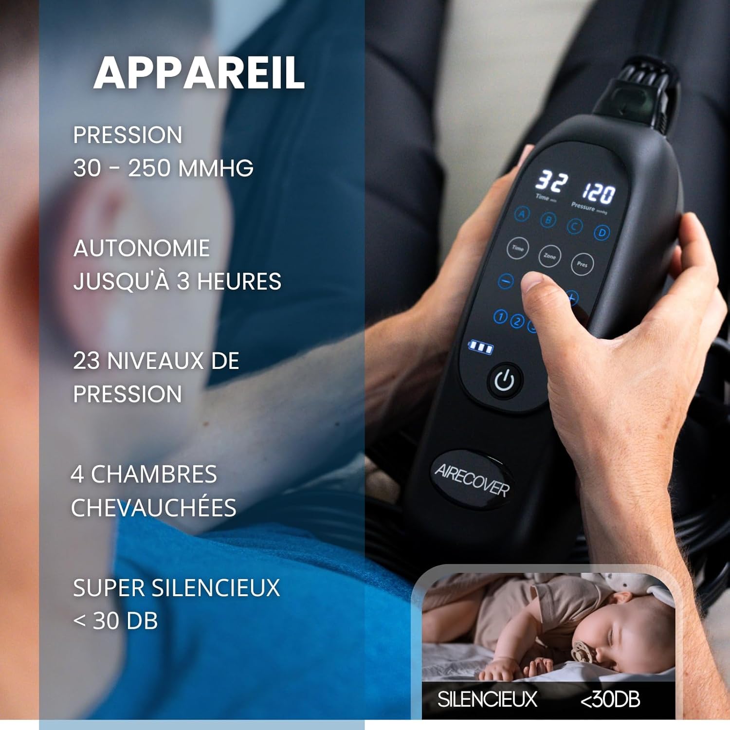 Bottes pressothérapie avec compression d’air 360° pour un soulagement et une récupération rapide. – Image 5