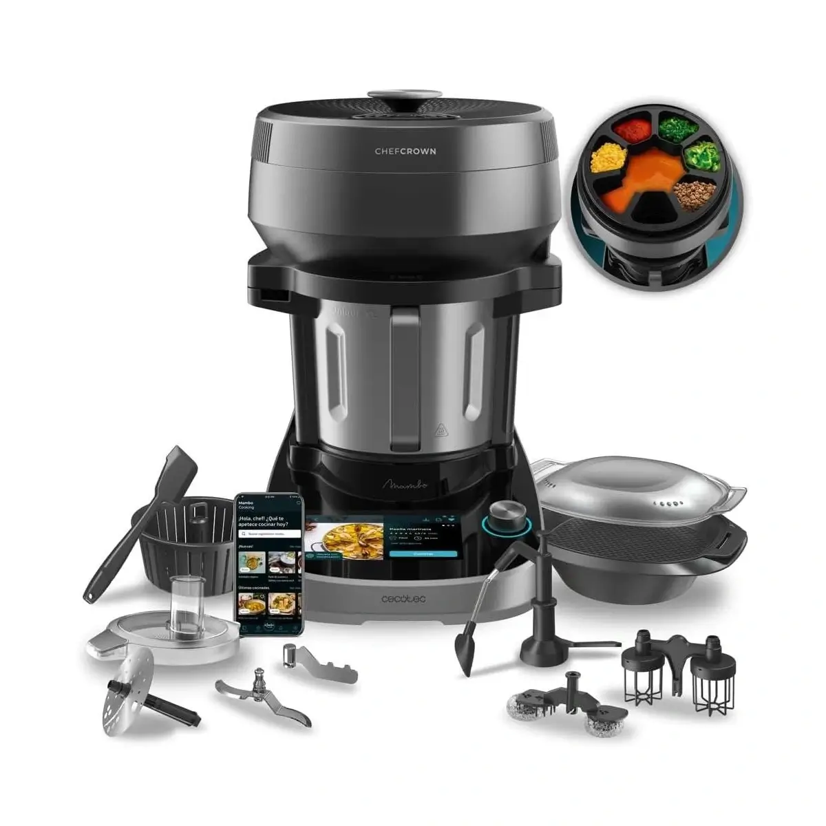 Robot de cuisine multifonction avec distributeur automatique – Cuisinez 4 plats en même temps