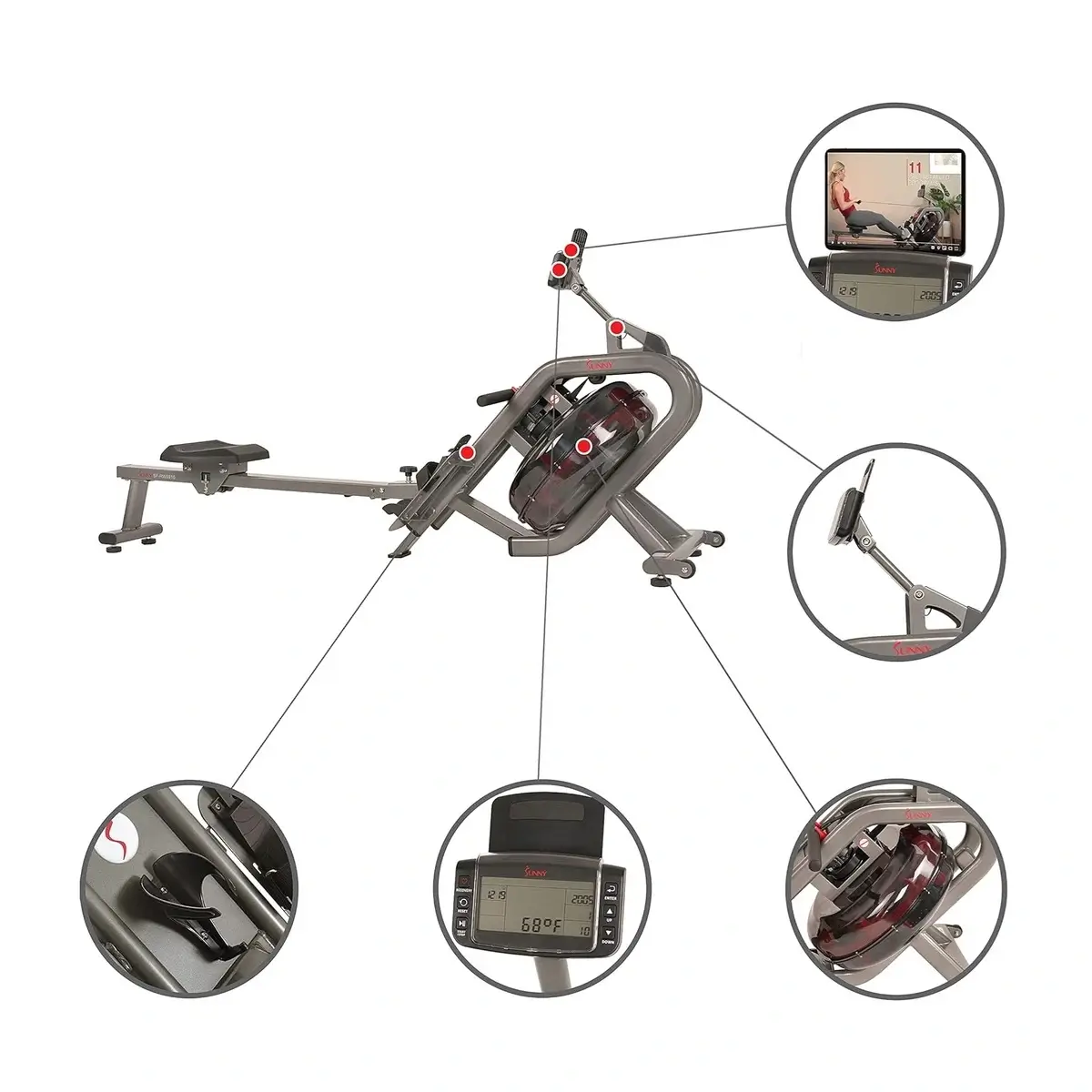 Dual-Resistance Water Rower – A Complete and Comfortable Workout. – Image 6