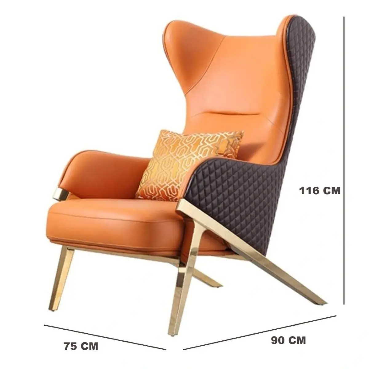 Fauteuil à dossier haut design moderne en cuir – Confort et élégance assurés – Image 5