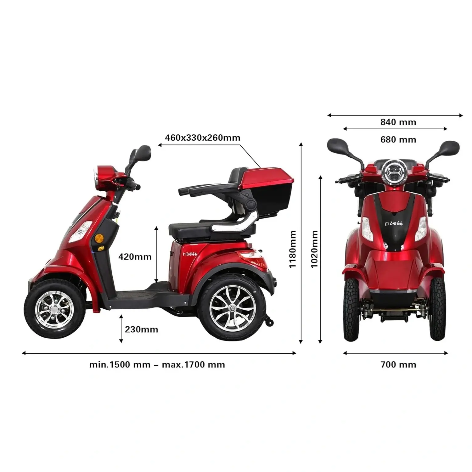 Scooter électrique 4 roues pour seniors offrant grande autonomie et sécurité maximale. – Image 7