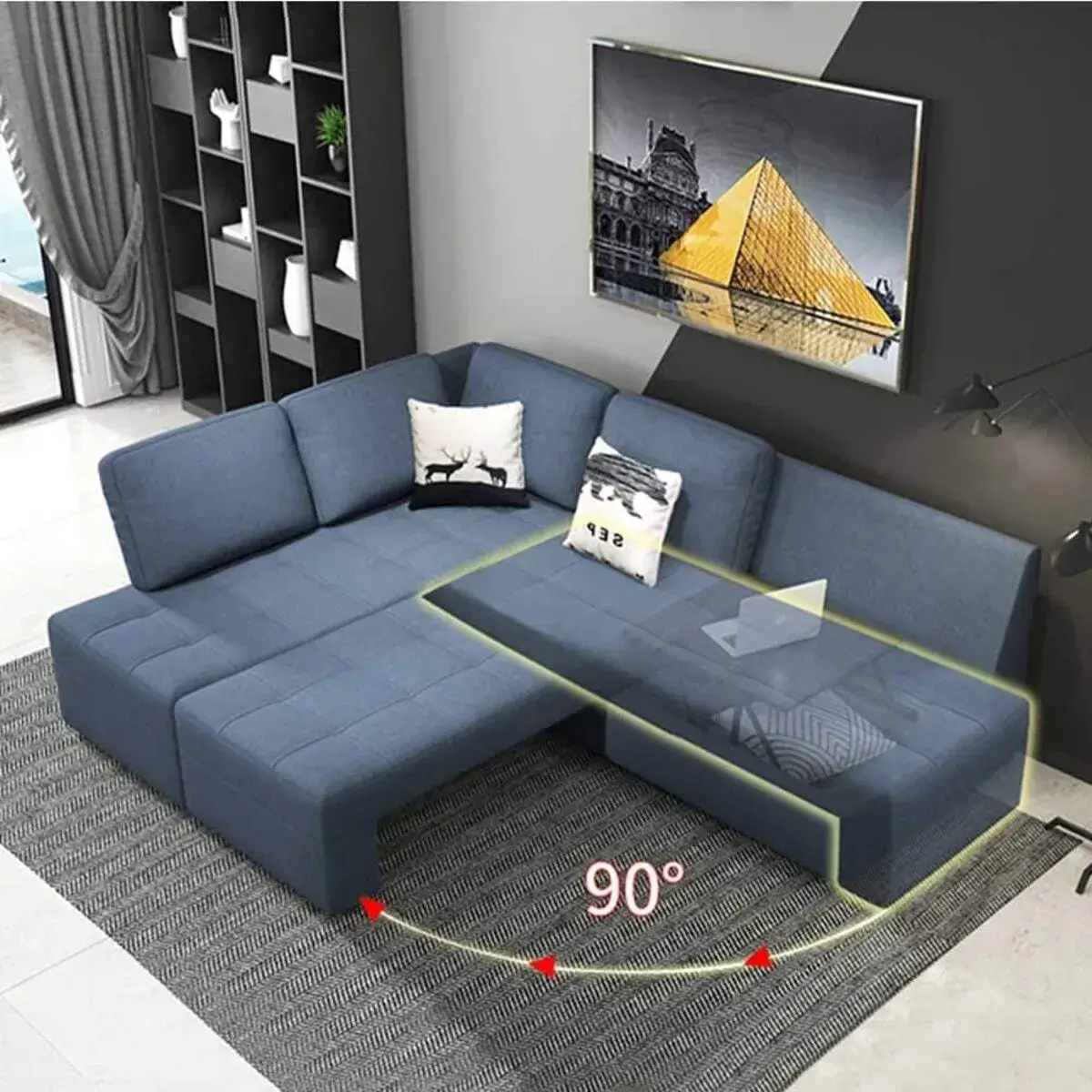 Canapé Convertible L – Design moderne avec espace de rangement – Confort et praticité pour petits espaces – Image 3