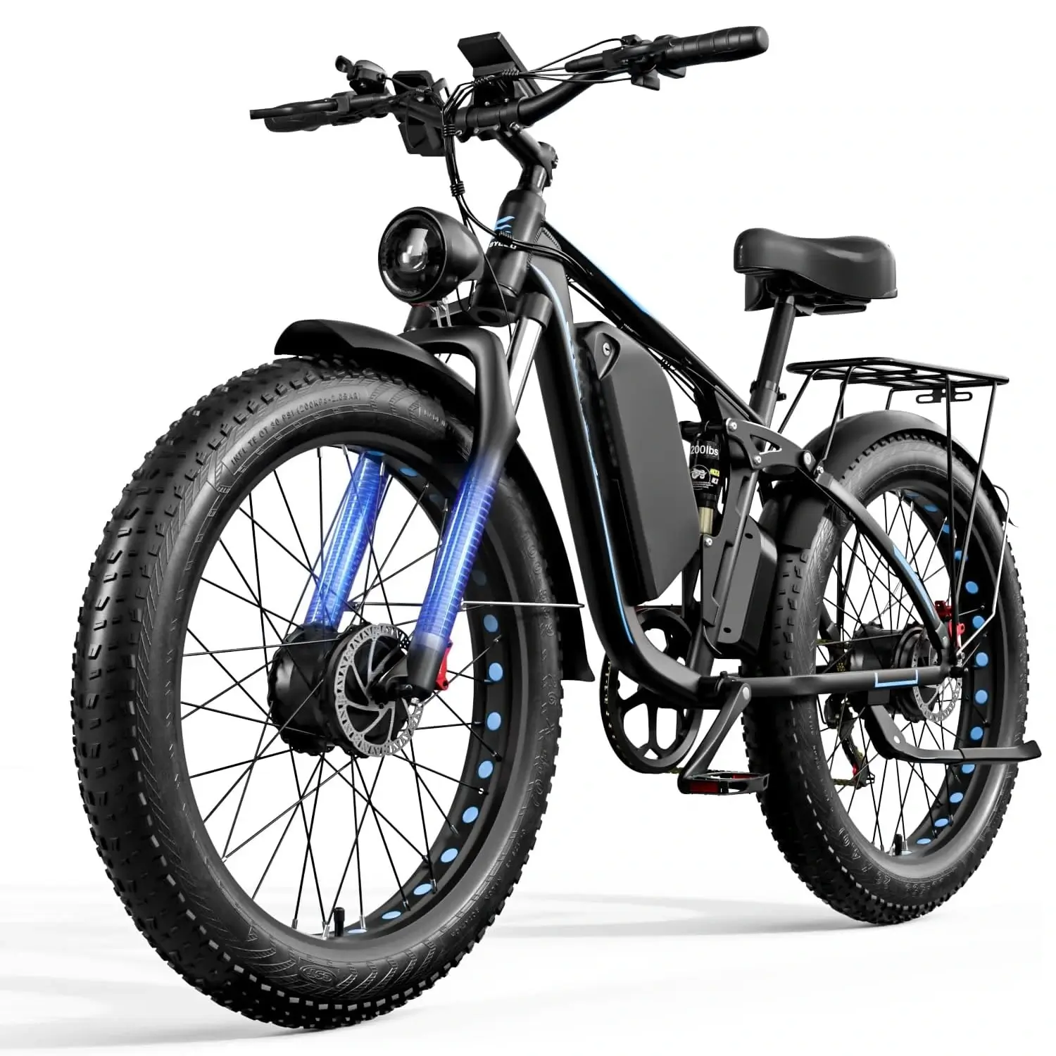 Vélo électrique tout terrain double moteur 160 NM pour une puissance maximale