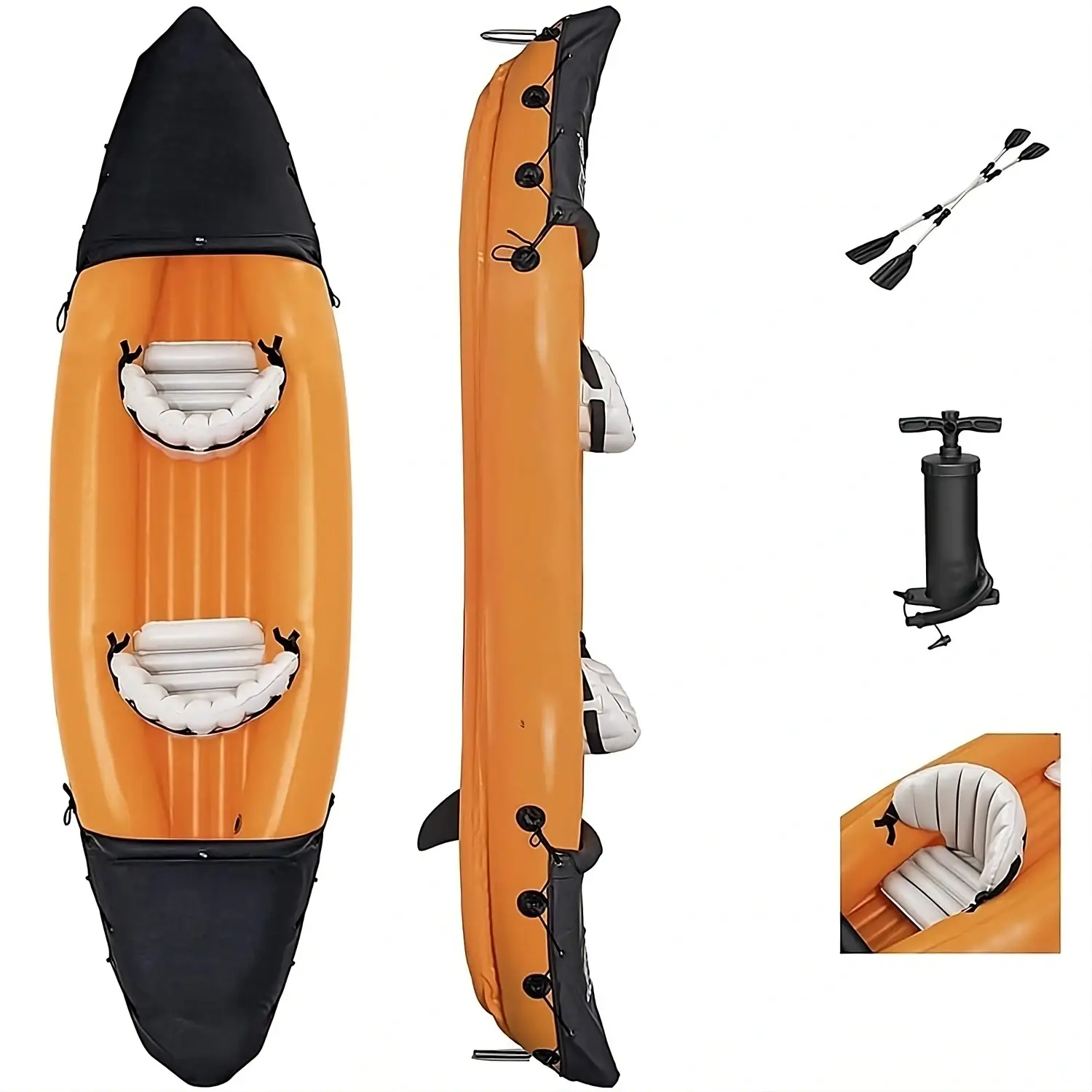 Kayak gonflable 2 places robuste en PVC pour confort et stabilité sur l’eau – Image 2